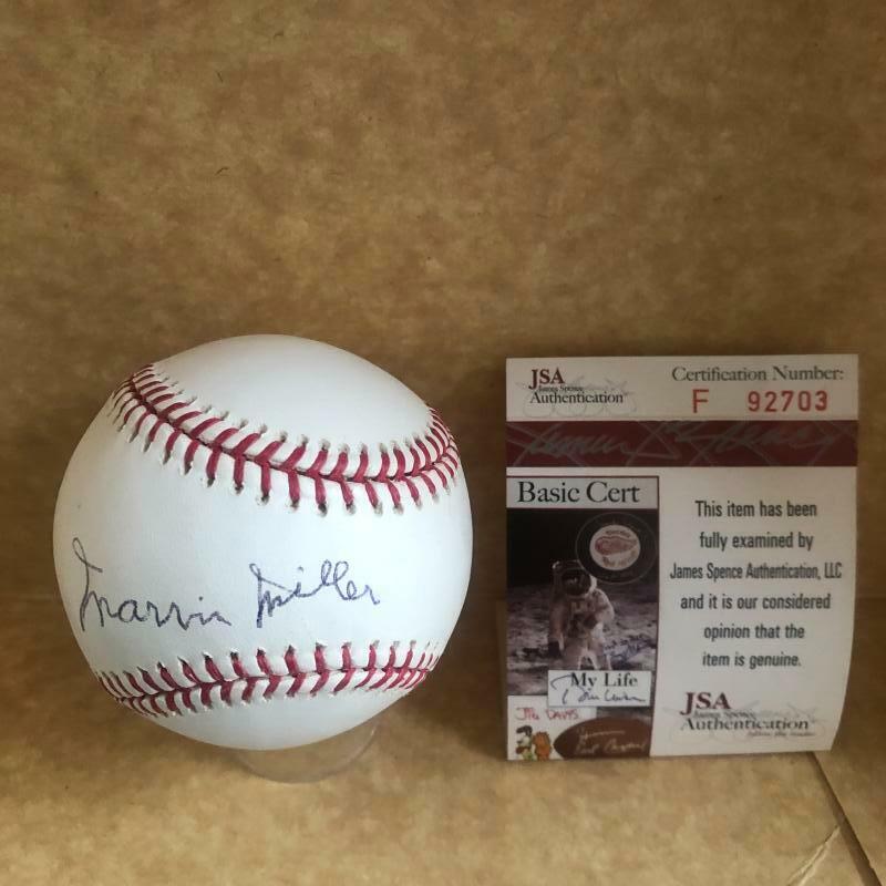 MARVIN MILLER NEW HOFER LABOR LEADER SIGNED AUTO M.L. BASEBALL JSA F92703