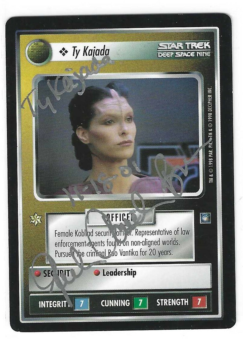Julie Caitlin Brown Signed Star Trek Deep Space Nine Ty Kajada Game Card