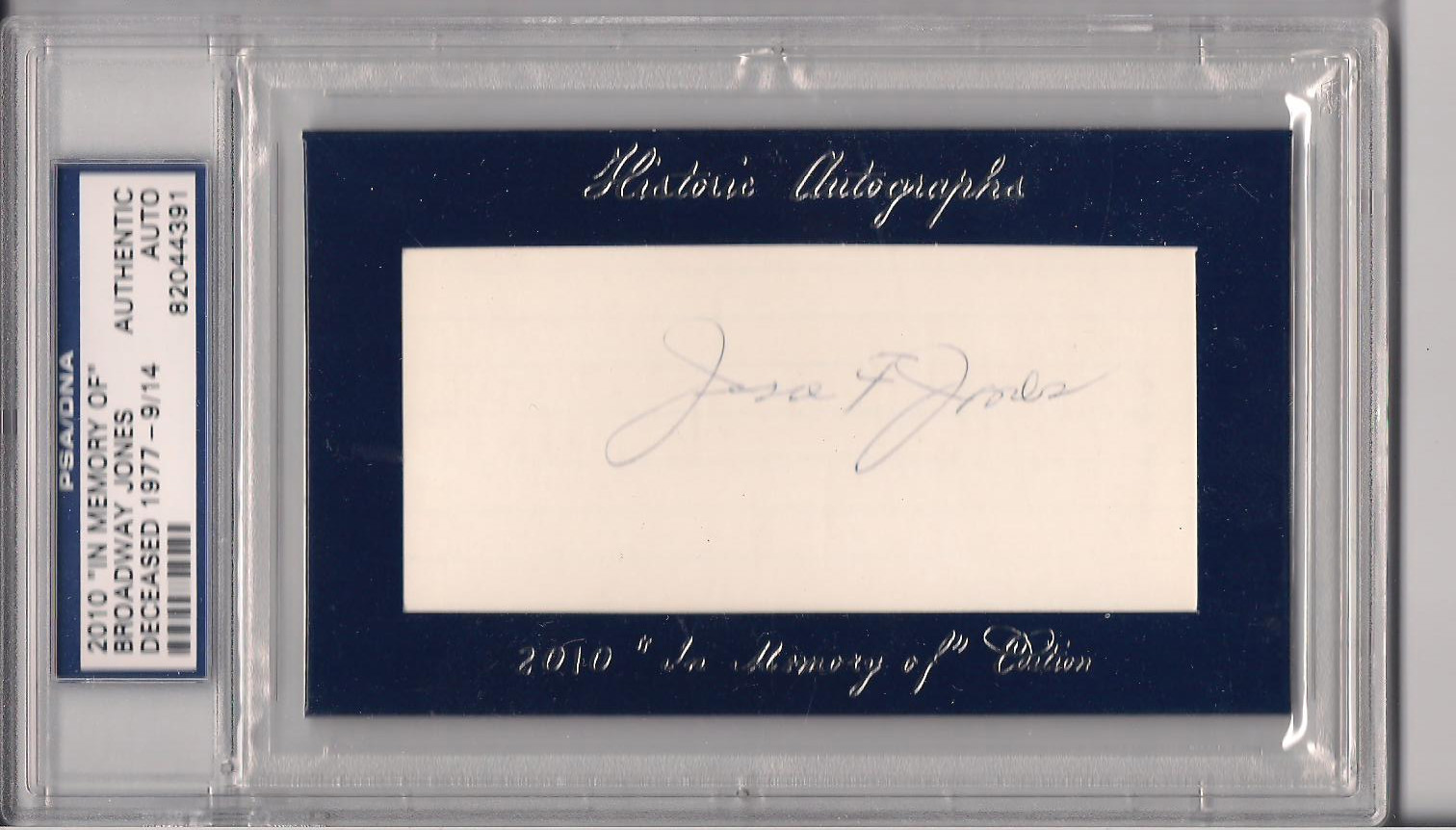 JESSE BROADWAY JONES 1923 PHILLIES HISTORIC AUTOGRAPHS 9/14 SIGNED CARD PSA/DNA