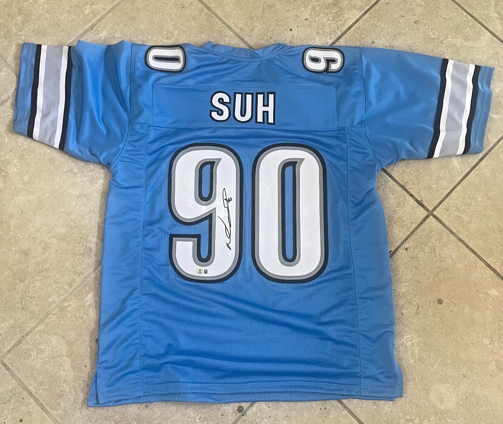 NDAMUKONG SUH LIONS SIGNED AUTOGRAPHED CUSTOM JERSEY BECKETT AUTHENTICATED