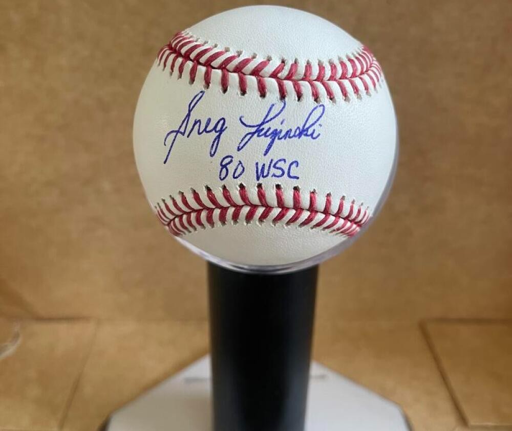 GREG LUZINSKI 80 WSC PHILLIES  SIGNED AUTOGRAPHED M.L. BASEBALL JSA AUTH