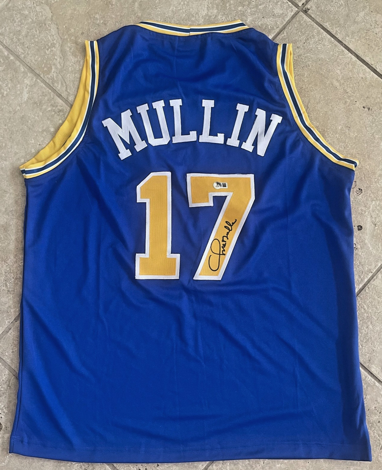 CHRIS MULLIN GOLDEN STATE SIGNED AUTOGRAPHED JERSEY BECKETT AUTH