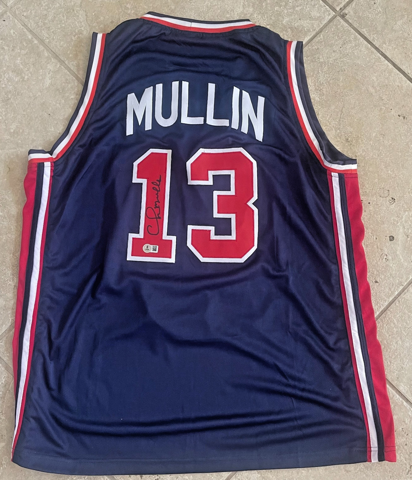 CHRIS MULLIN USA BASKETBALL SIGNED AUTOGRAPHED JERSEY BECKETT AUTH