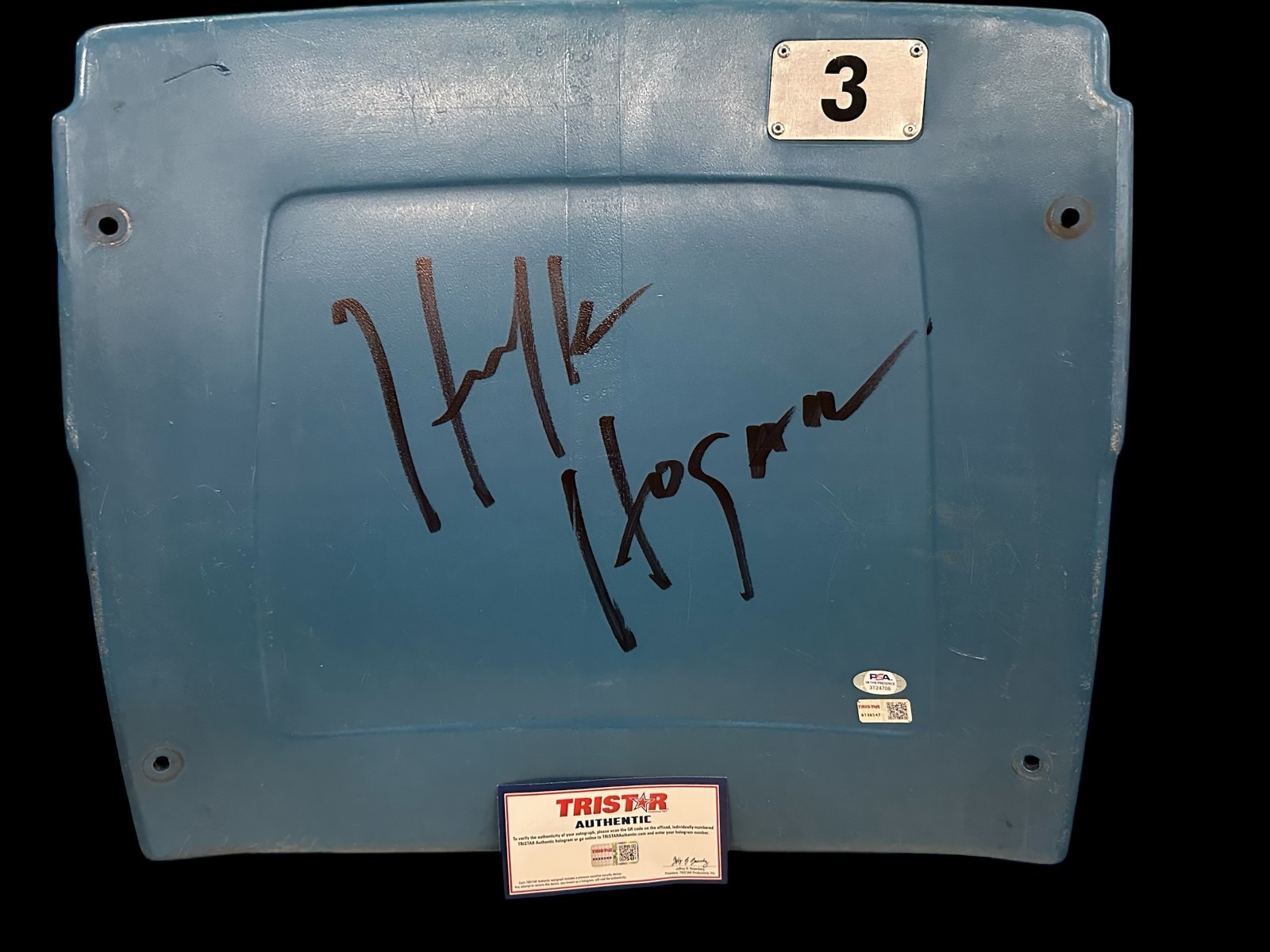 Hulk Hogan WWE WWF HOF Wrestling Champ Signed Pontiac Silverdome Seatback PSA