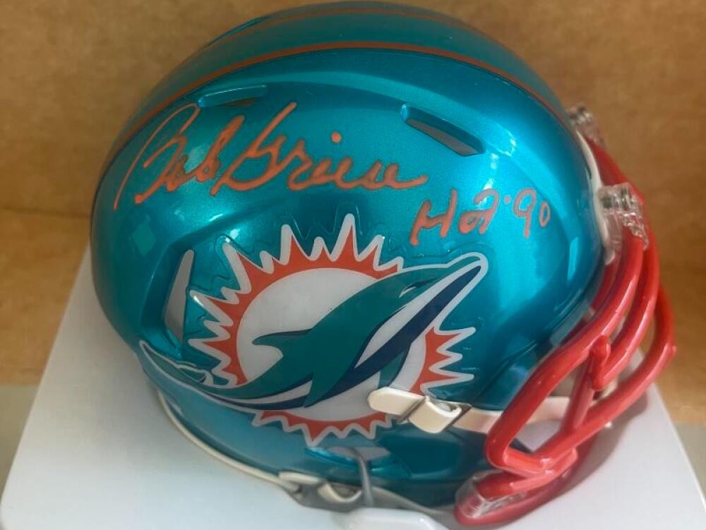 BOB GRIESE DOLPHINS HOF 90 SIGNED FLASH MINI HELMET BECKETT AUTH