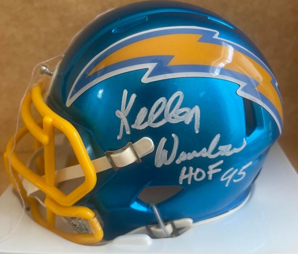 KELLEN WINSLOW SAN DIEGO CHARGERS HOF 95 SIGNED FLASH MINI HELMET BECKETT
