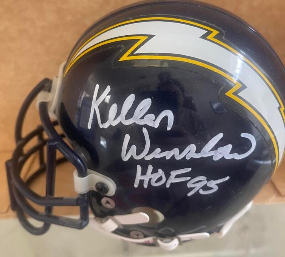KELLEN WINSLOW SAN DIEGO CHARGERS HOF 95 SIGNED SHARCO MINI HELMET BECKETT