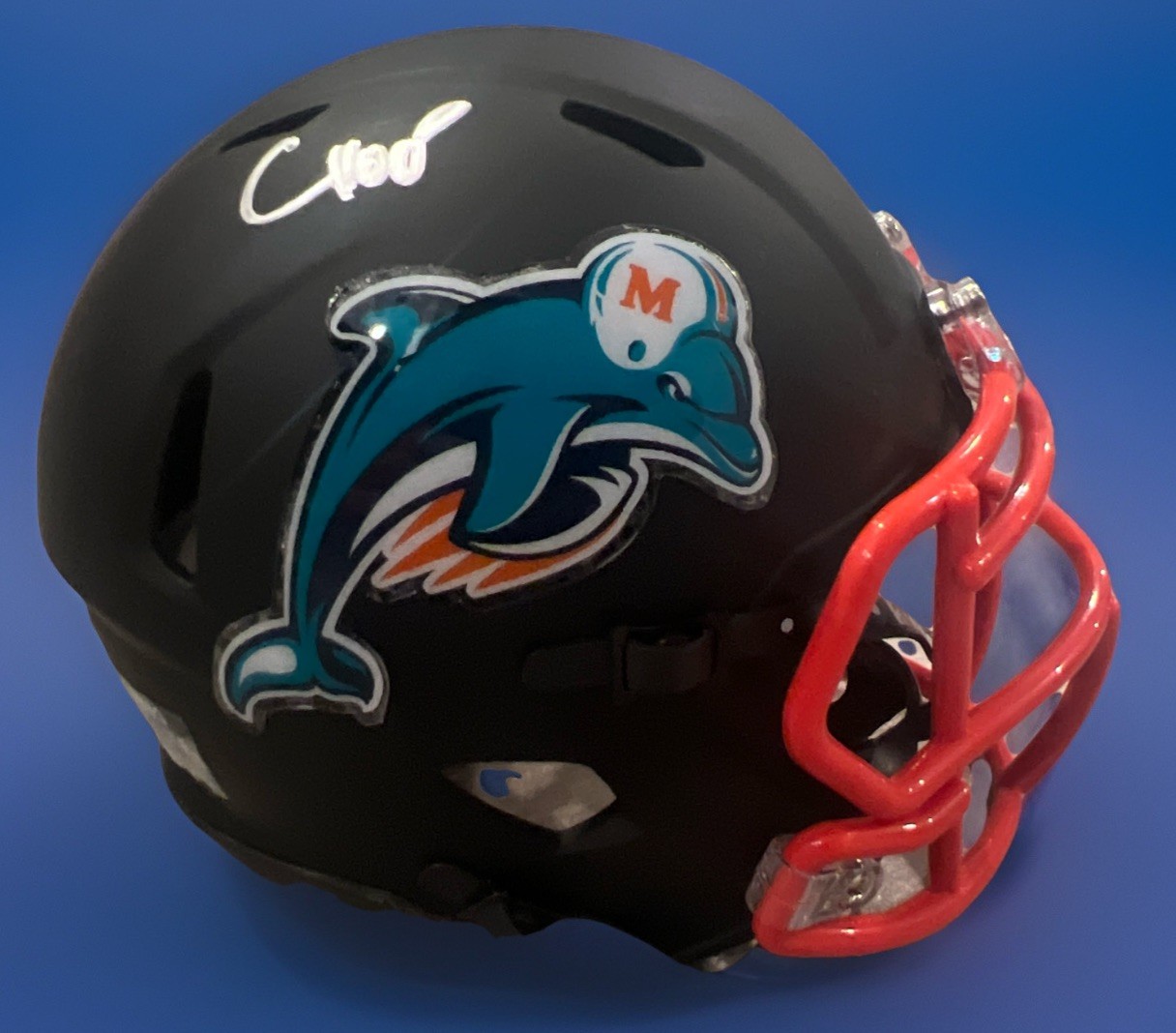 CHOP ROBINSON signed (MIAMI DOLPHINS ) mini football helmet BECKETT BAS BP30441