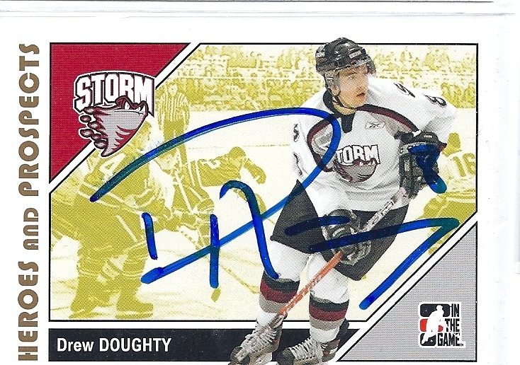 Drew DOUGHTY Signed 08 Heroes and Prospects Card KINGS