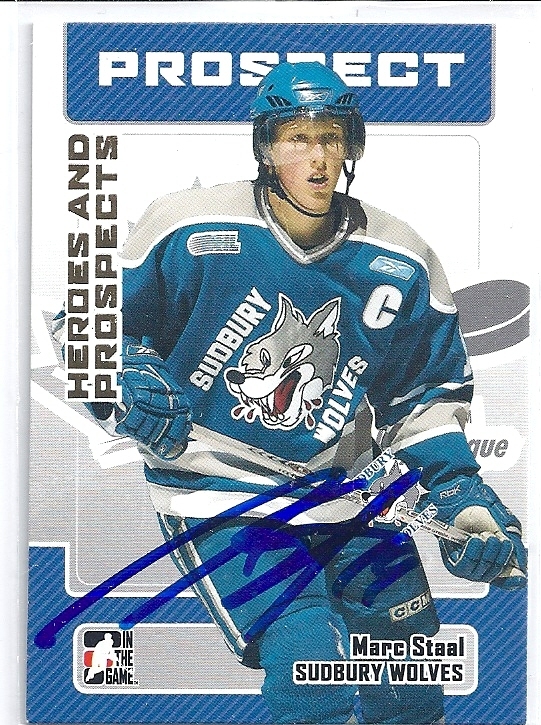 Marc STAAL Signed 07 Heroes and Prospects Card RANGERS