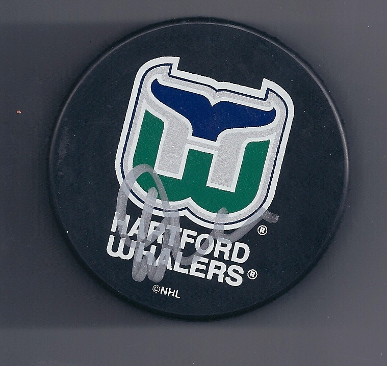 Dave Tippett Signed Hartford Whalers Souvenir Puck