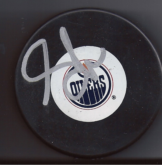 Adam GRAVES Signed EDMONTON OILERS Puck