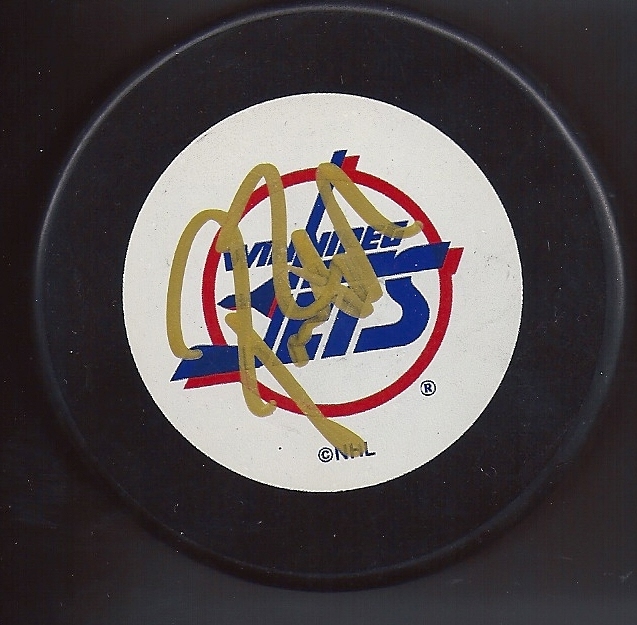 Paul FENTON Signed WINNIPEG JETS Puck