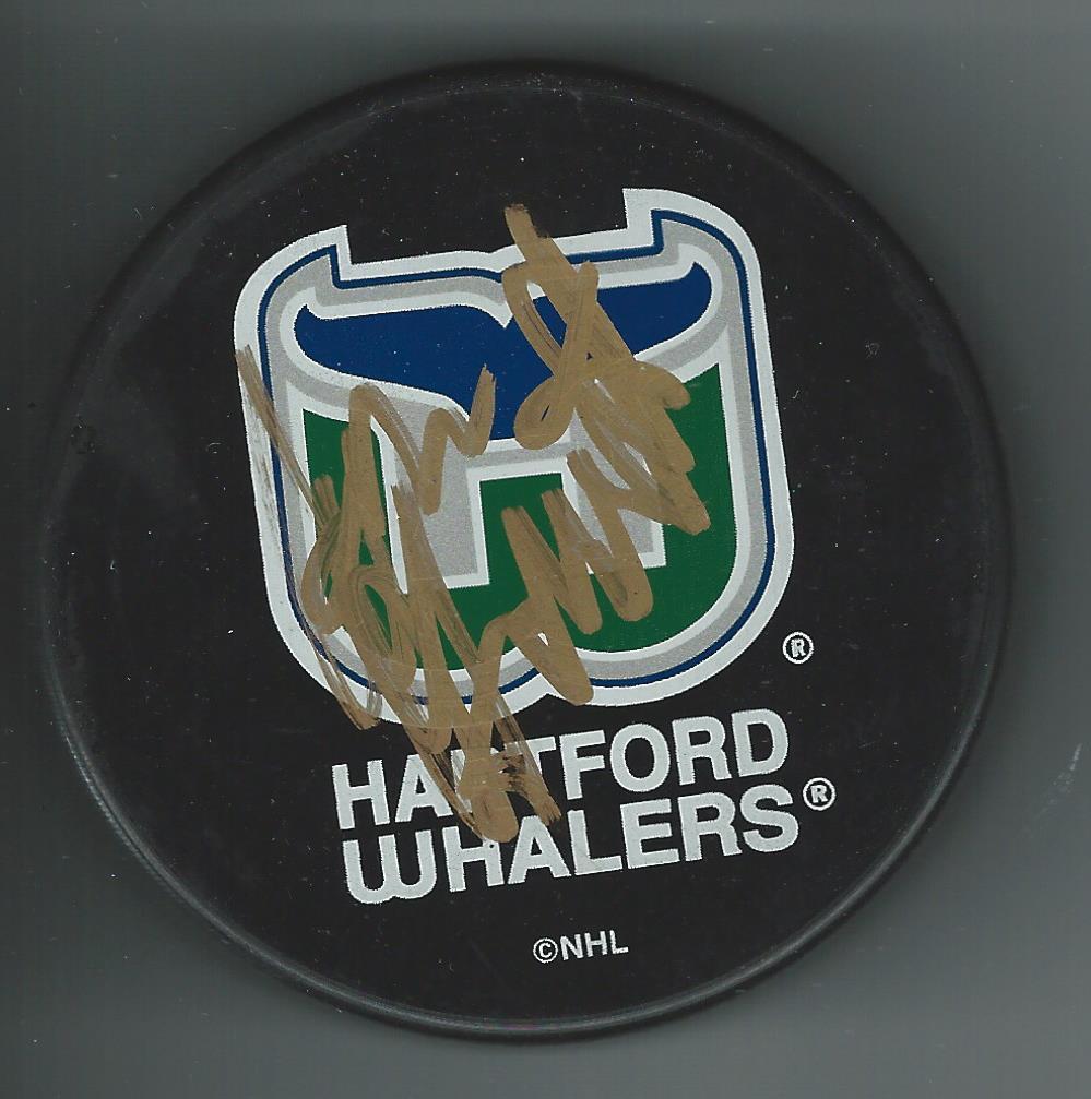 John GARRETT Signed HARTFORD WHALERS Puck