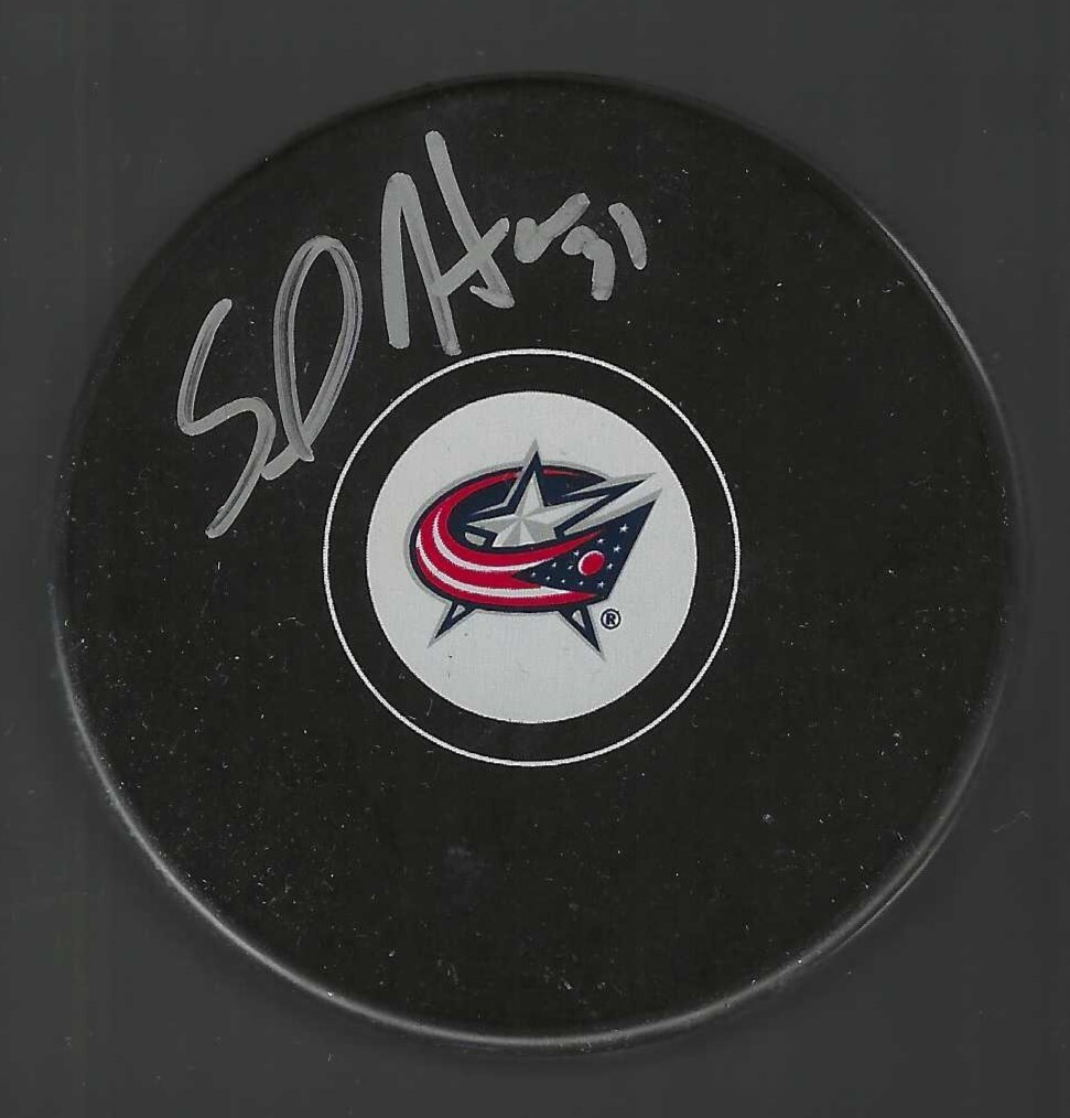 Shawn Hunwick Signed Columbus Blue Jackets Puck