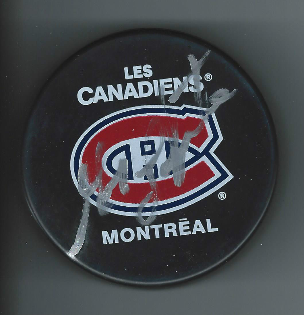 Guy Lapointe Signed Montreal Canadiens Souvenir Puck