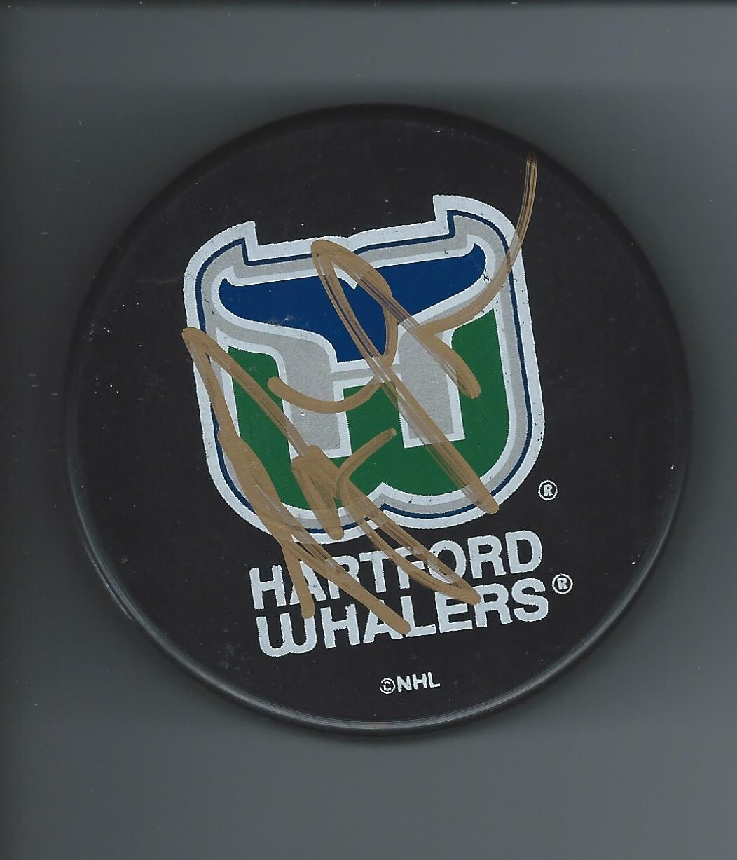 Randy LADOUCEUR Signed HARTFORD WHALERS Puck