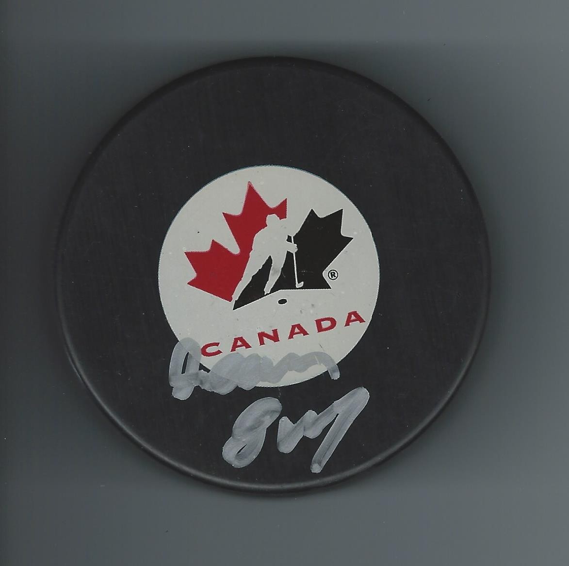 Sean Day Signed Team Canada Puck New York Rangers Old Rare Full Signature