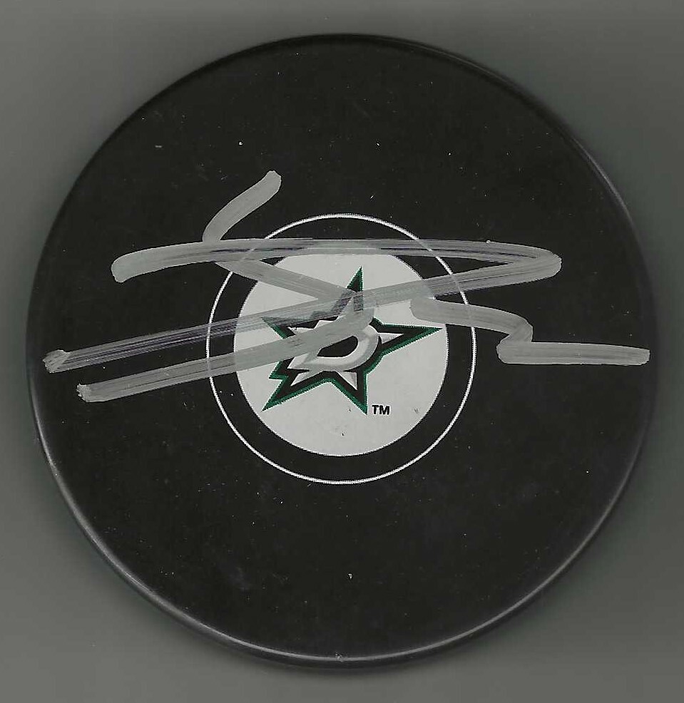 Jason DICKINSON Signed DALLAS STARS New Logo Puck