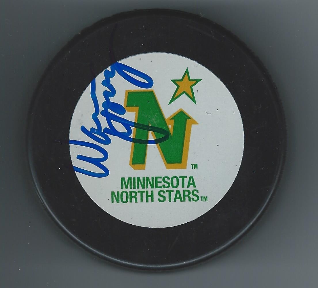 Warren YOUNG Signed MINNESOTA NORTH STARS Puck
