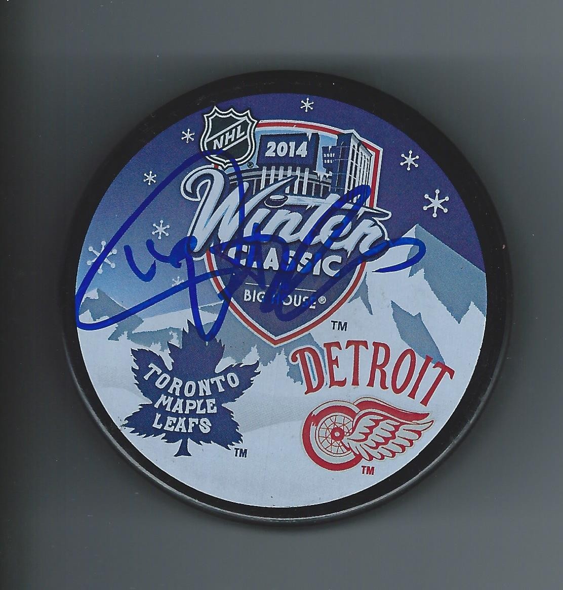 Pat VERBEEK Signed Detroit Red Wings 2014 WINTER CLASSIC Puck