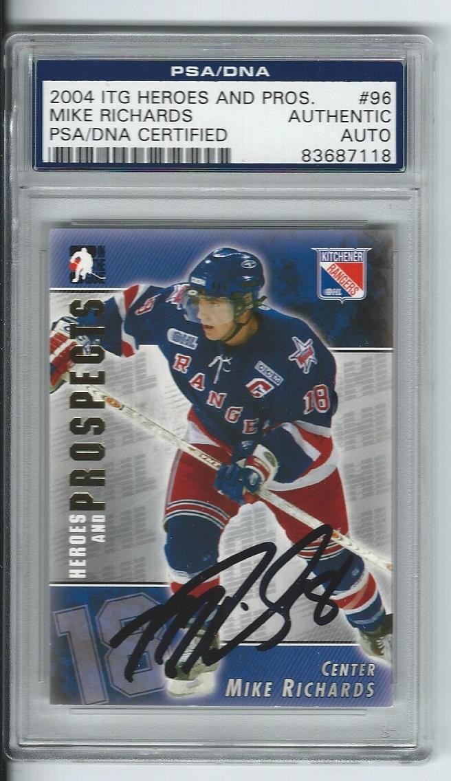 MIKE RICHARDS SIGNED 2004 HEROES AND PROSPECTS CARD #96 PSA/DNA 83687118