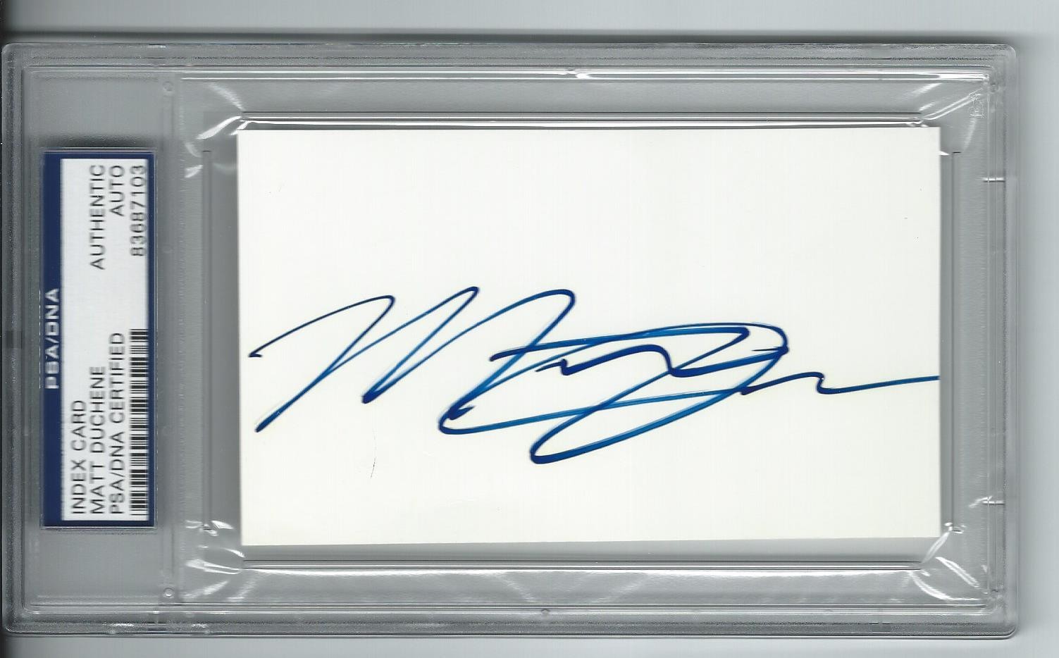MATT DUCHENE OTTAWA SENATORS SIGNED INDEX CARD AUTOGRAPH PSA/DNA 83687103
