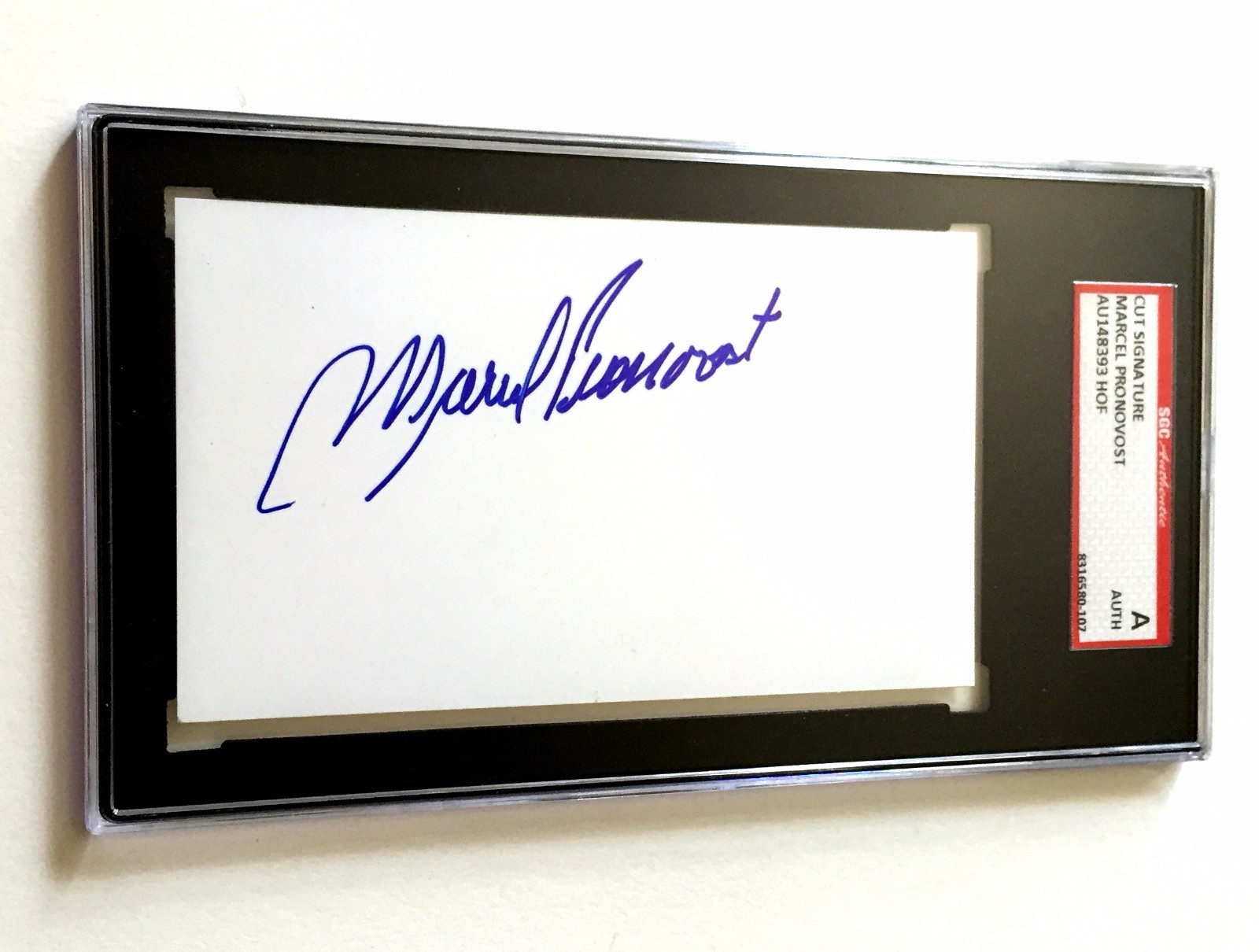 MARCEL PRONOVOST SIGNED CUT AUTOGRAPH DETROIT RED WINGS SGC AUTHENTICATED
