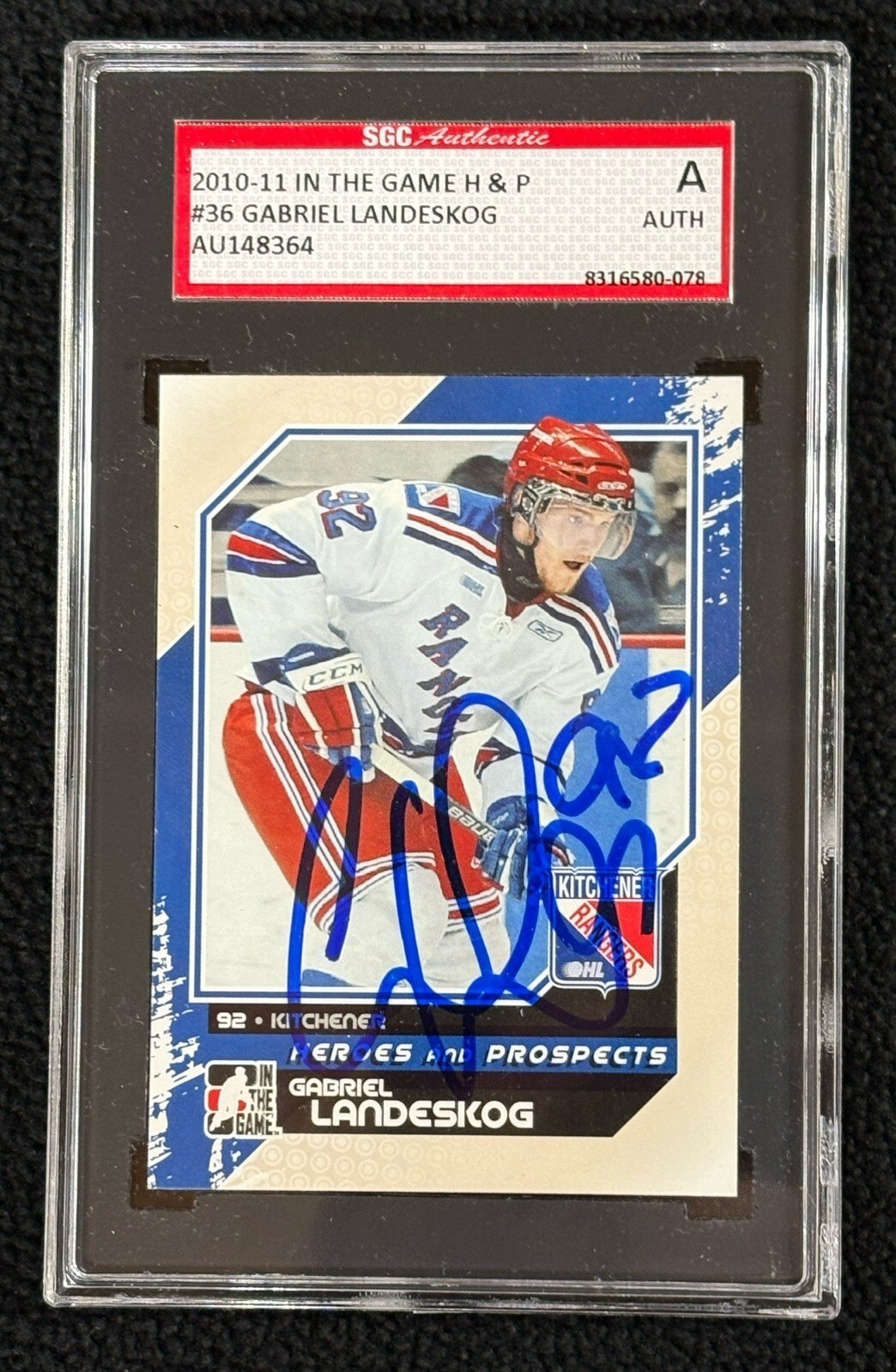 Gabriel Landeskog Signed 2010/11 Heroes And Prospects Card #36 SGC Authenticated