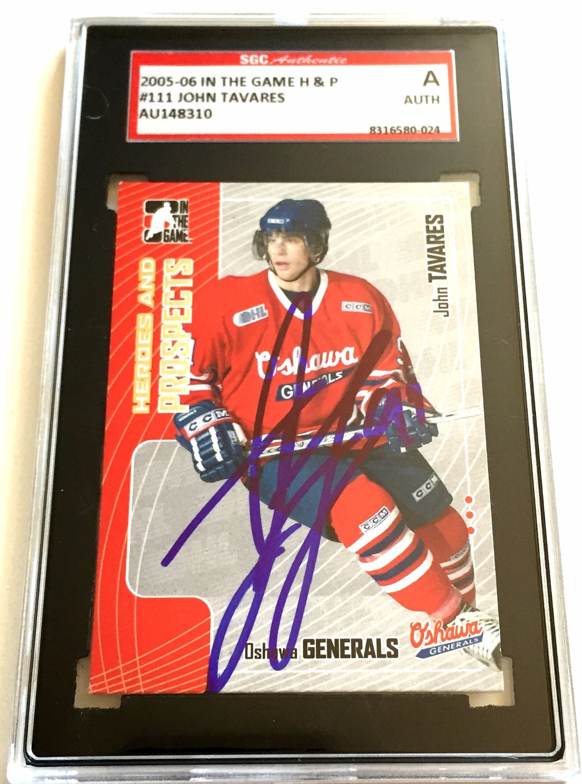 JOHN TAVARES SIGNED 2005/06 HEROES AND PROSPECTS CARD #111 SGC MAPLE LEAFS