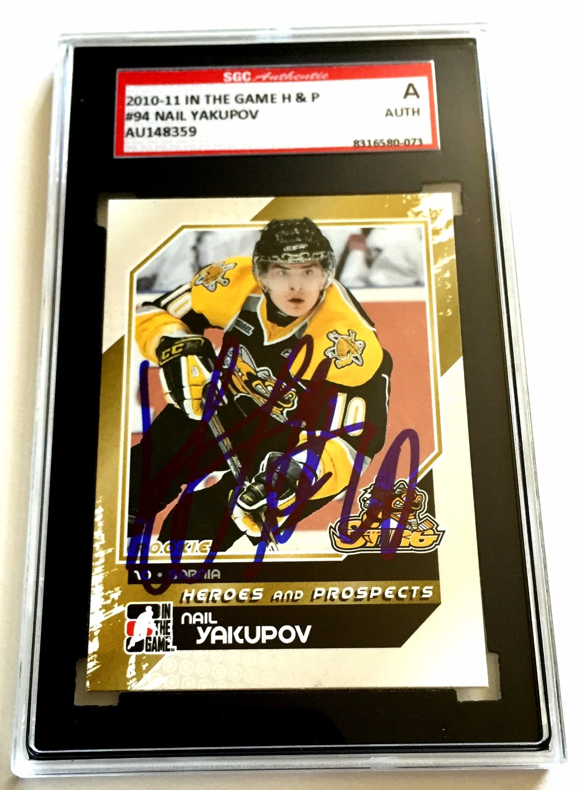 NAIL YAKUPOV SIGNED 2010/11 HEROES AND PROSPECTS CARD SGC AUTHENTICATED BLUES