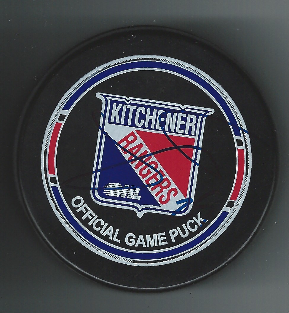 Jerry D'Amigo Signed Kitchener Rangers Official Game Puck