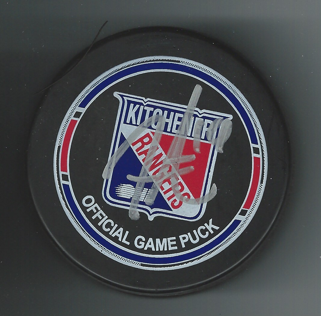 Jason Akeson Signed Kitchener Rangers Official Game Puck