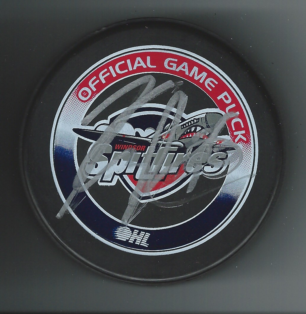 Kenny Ryan Signed Windsor Spitfires Official Game Puck