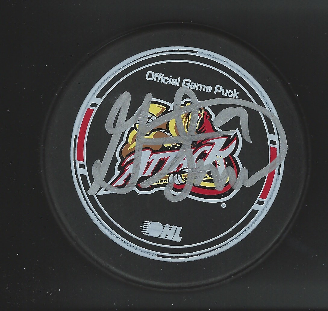 Gemel Smith Signed Owen Sound Attack Official Game Puck