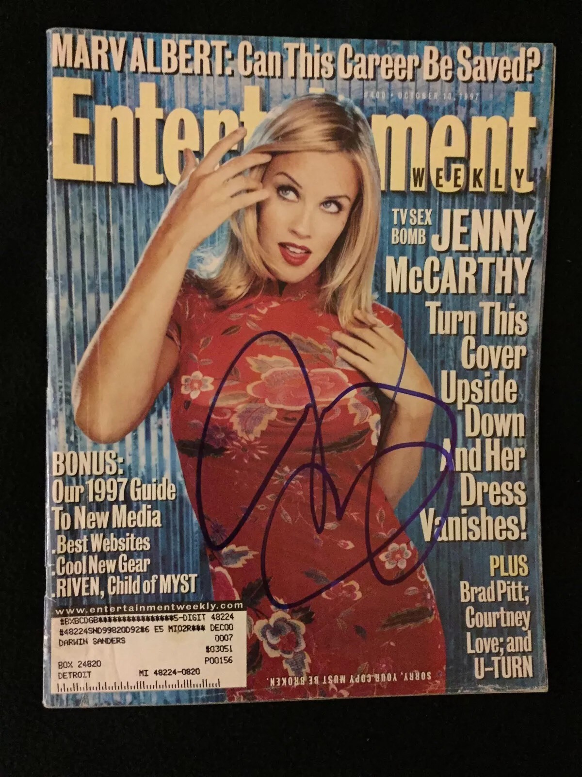 Jenny McCarthy Signed Entertainment Weekly Magazine