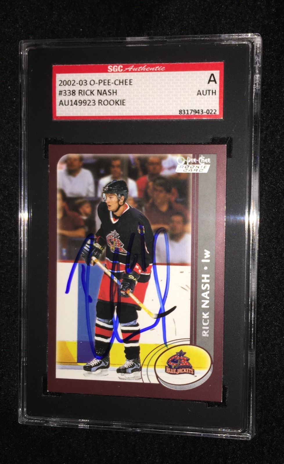 RICK NASH SIGNED 2002/03 O-PEE-CHEE ROOKIE CARD #338 RANGERS SGC AU149923