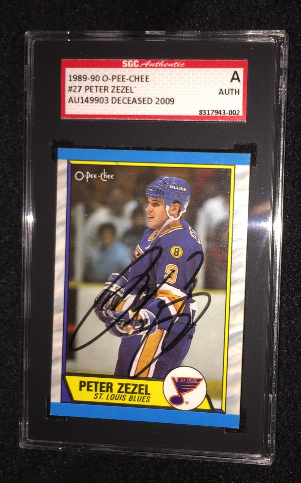 PETER ZEZEL SIGNED 1989/90 O-PEE-CHEE CARD #27 SGC AUTHENTICATED DECEASED 2009