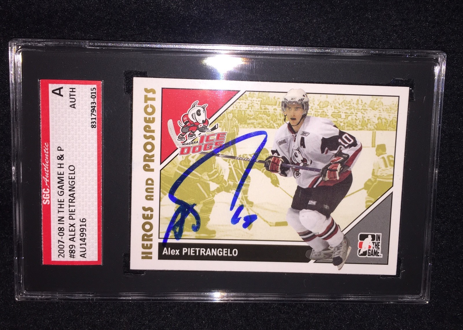 ALEX PIETRANGELO SIGNED 2007/08 HEROES AND PROSPECTS CARD #89 SGC AUTHENTICATED