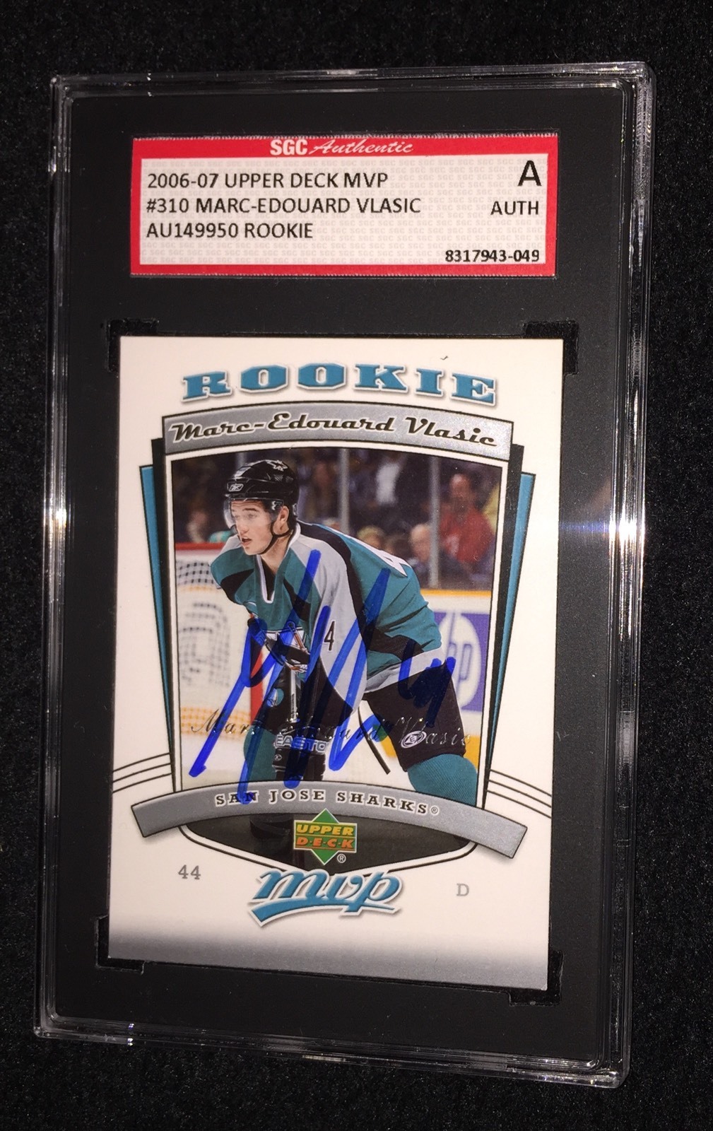 MARC-EDOUARD VLASIC SIGNED 2006/07 MVP ROOKIE CARD #310 SGC AUTHENTICATED