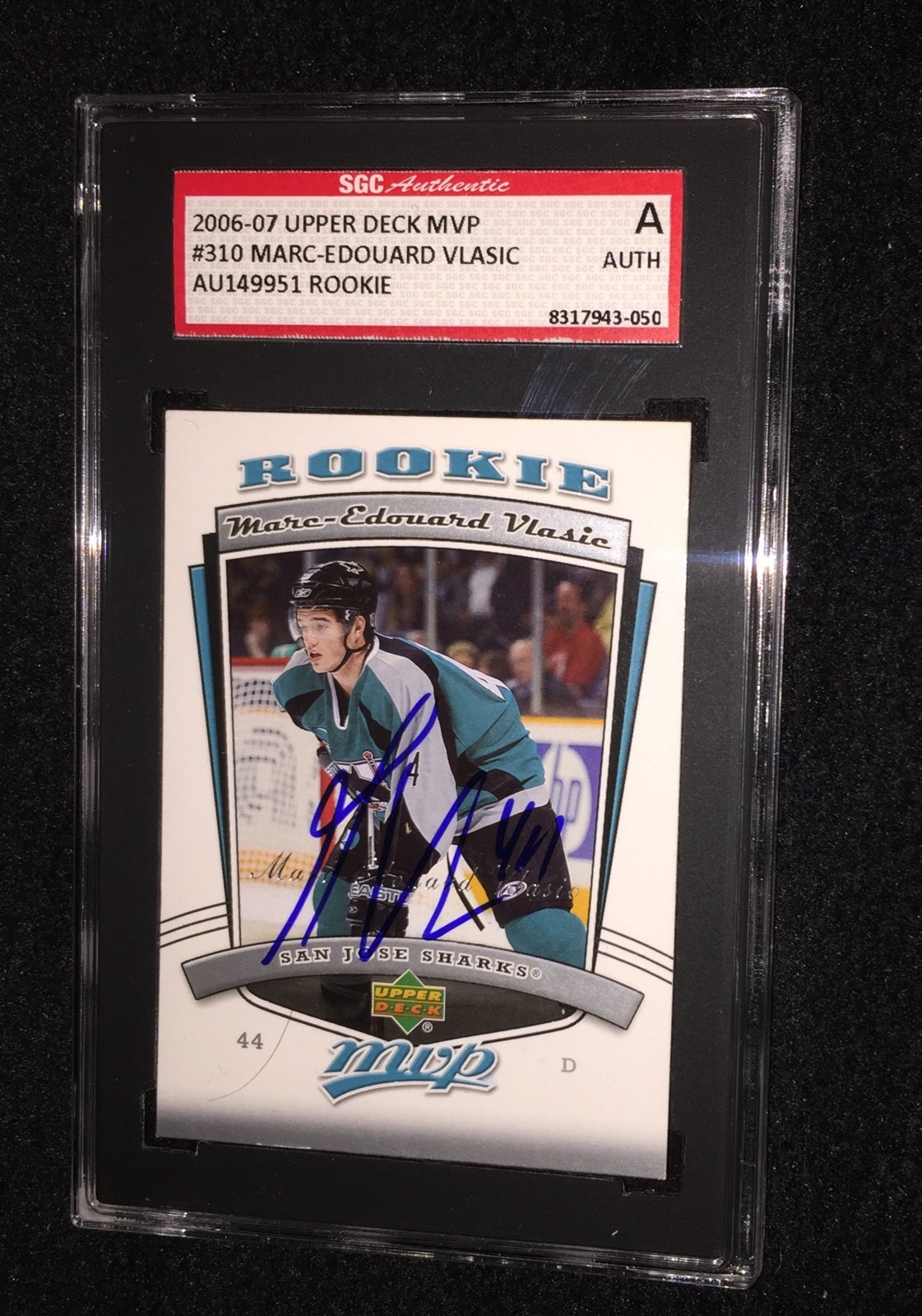 MARC-EDOUARD VLASIC SIGNED 2006/07 MVP ROOKIE CARD #310 SGC AUTHENTICATED