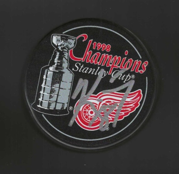 Kirk Maltby Signed Detroit Red Wings 1998 Stanley Cup Champions Puck