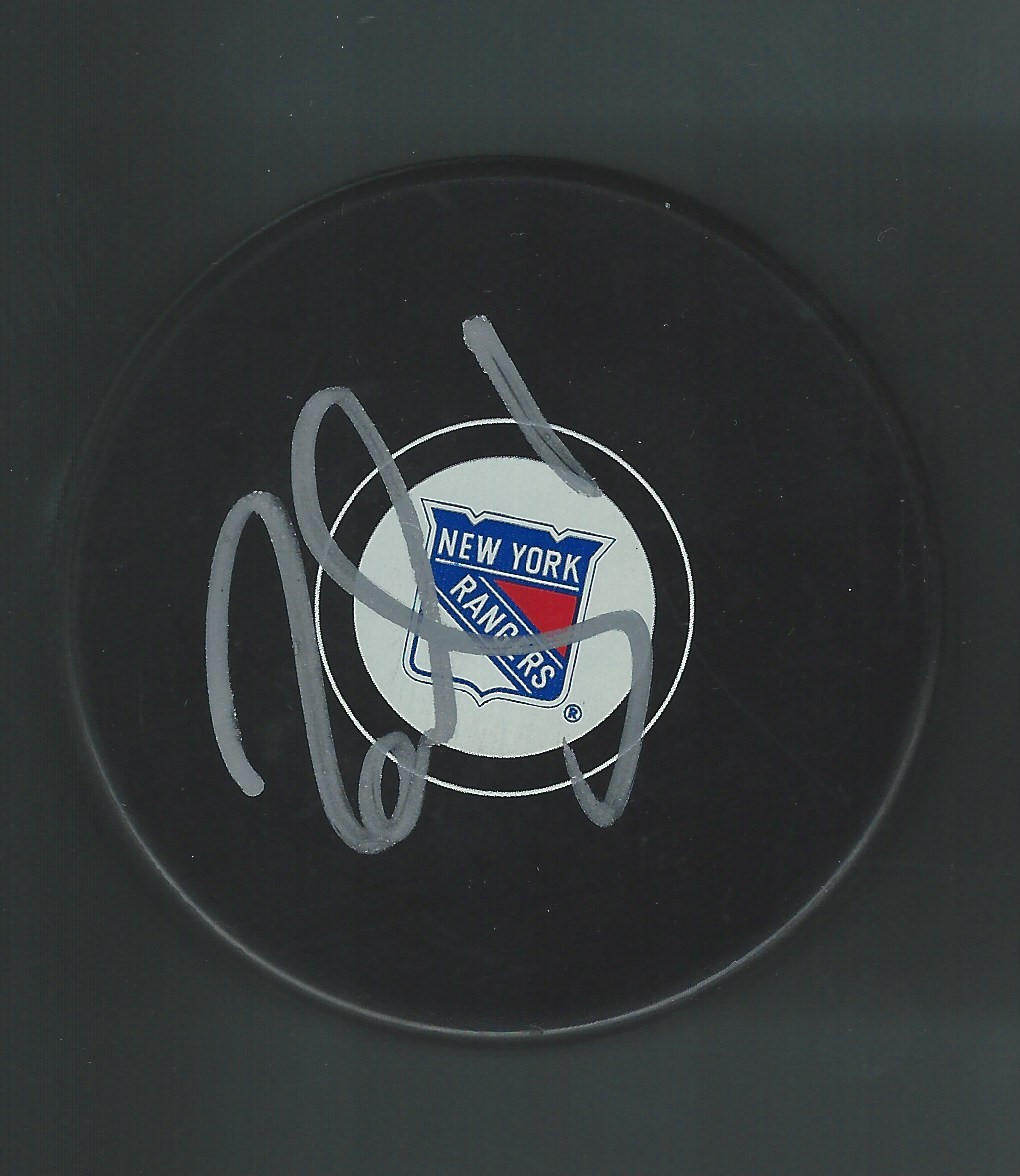 PETER ZAMORSKY SIGNED NEW YORK RANGERS PUCK