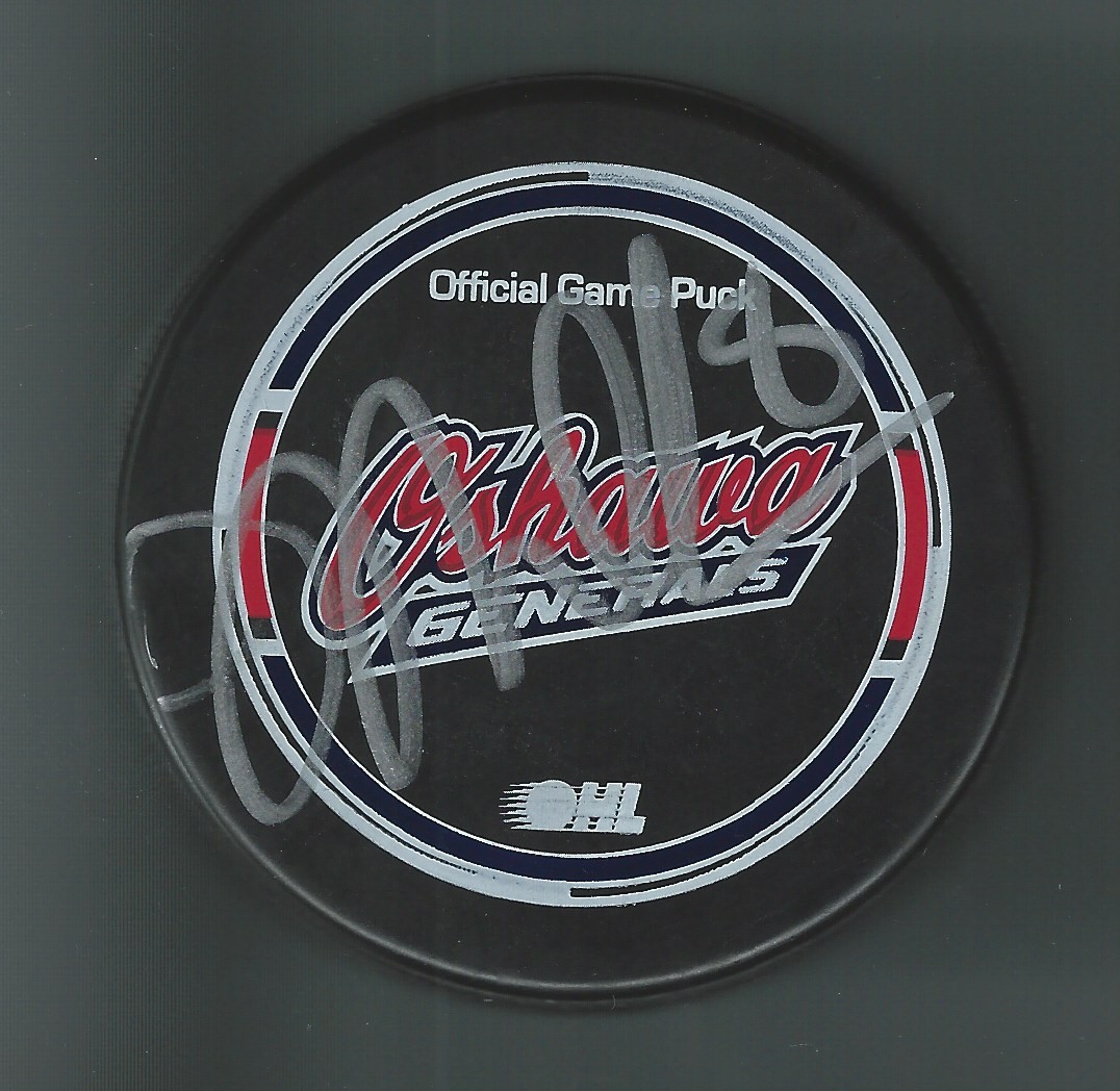 Julian Melchiori Signed Oshawa Generals Official Game Puck Winnipeg Jets