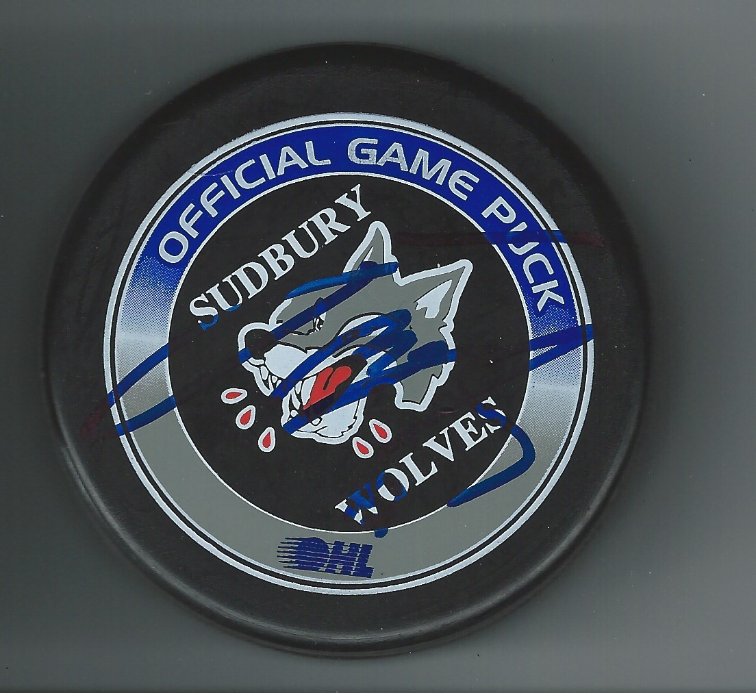 John McFarland Signed Sudbury Wolves Official Game Puck Florida Panthers
