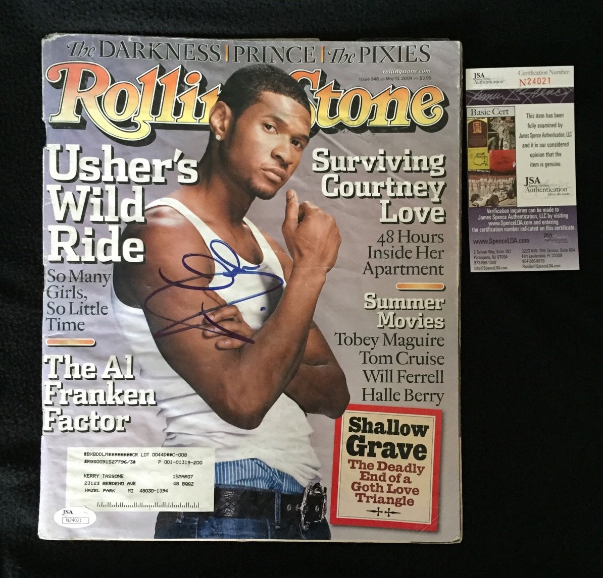 USHER SIGNED ROLLING STONE MAGAZINE JSA AUTHENTICATED COLLECTIBLE MEMORABILIA