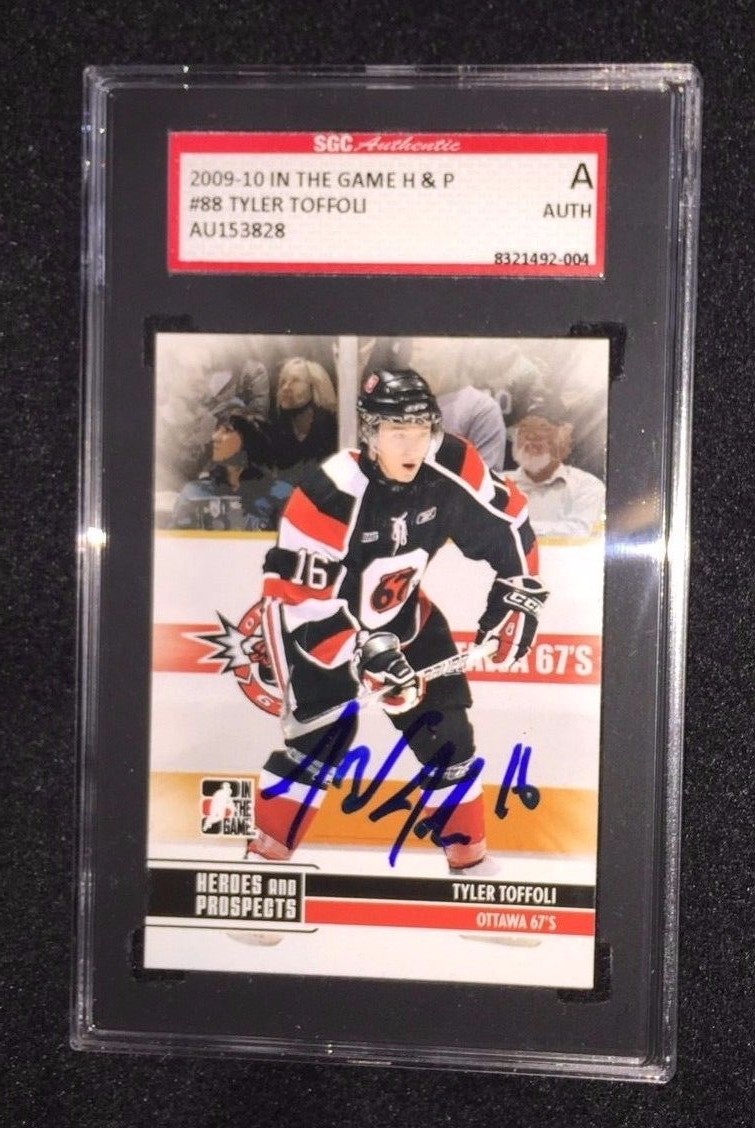 TYLER TOFFOLI SIGNED 2009/10 HEROES AND PROSPECTS CARD #88 SGC AUTHENTICATED