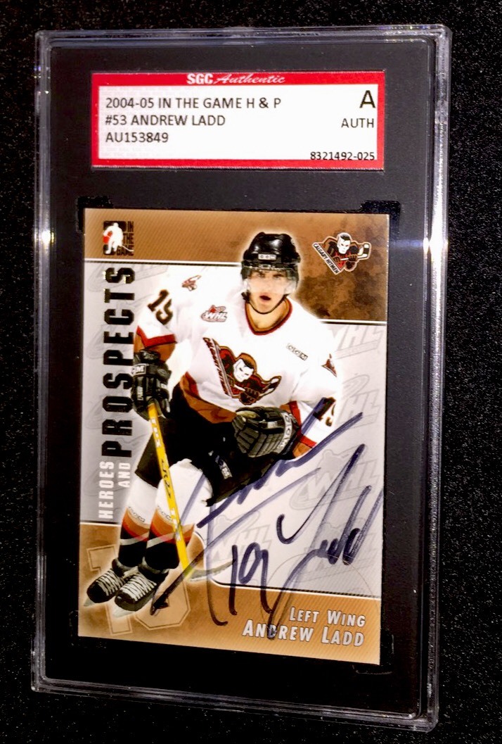 ANDREW LADD SIGNED 2004/05 HEROES AND PROSPECTS CARD #53 SGC AUTHENTICATED COLLECTIBLE MEMORABILIA