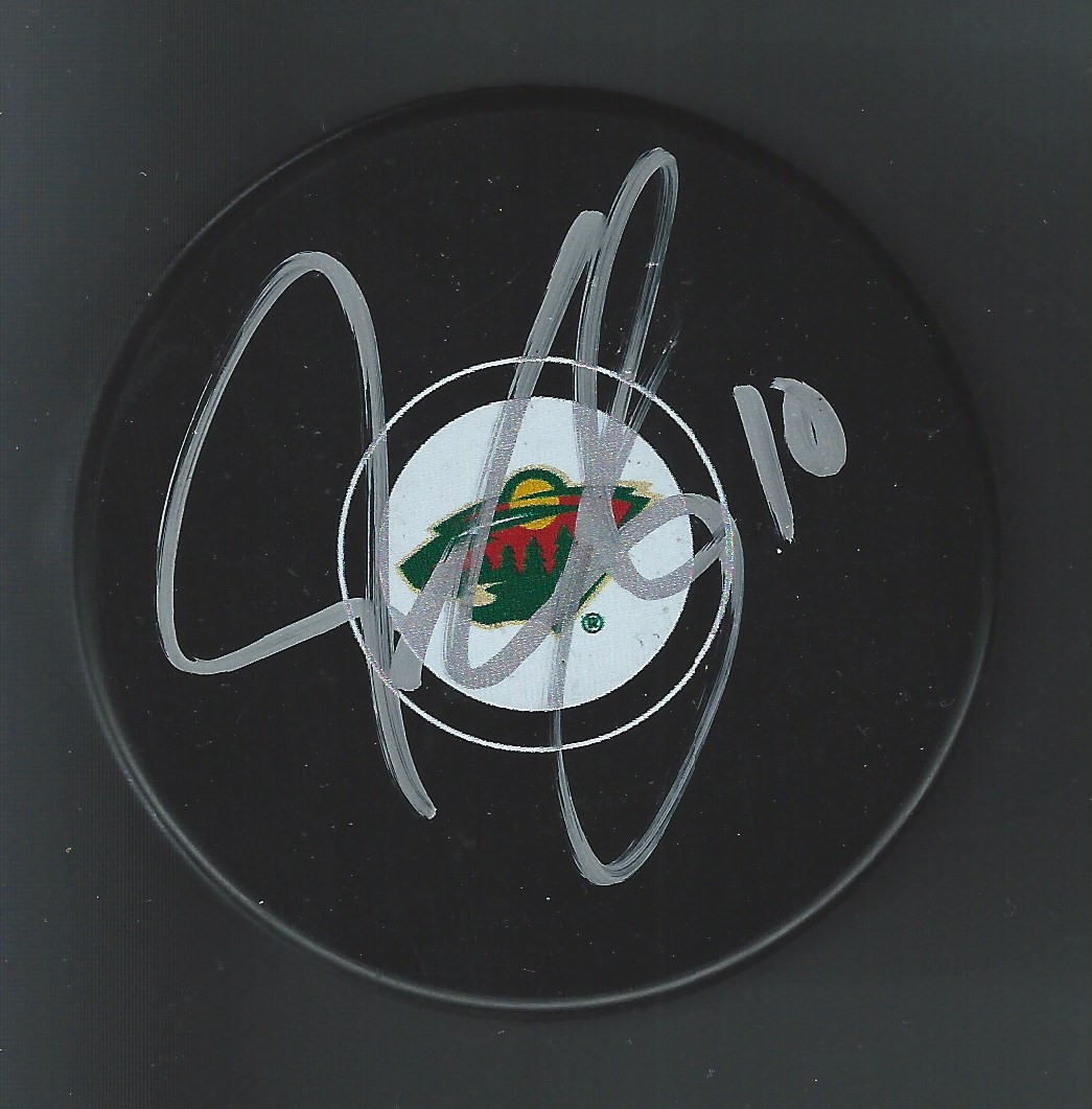 Jordan Schroeder Signed Minnesota Wild Puck