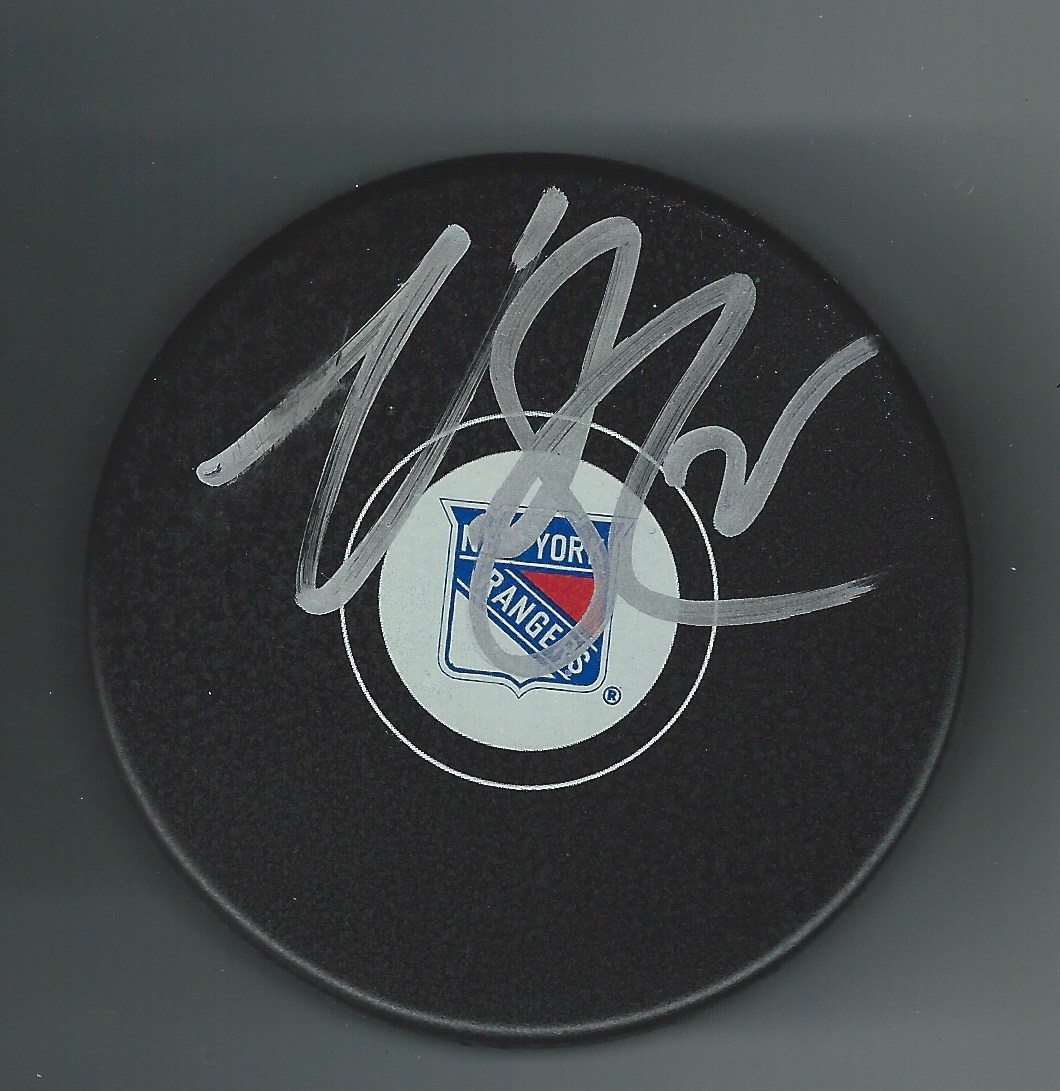 Viktor Stalberg Signed New York Rangers Puck Sweden 2018 Olympics